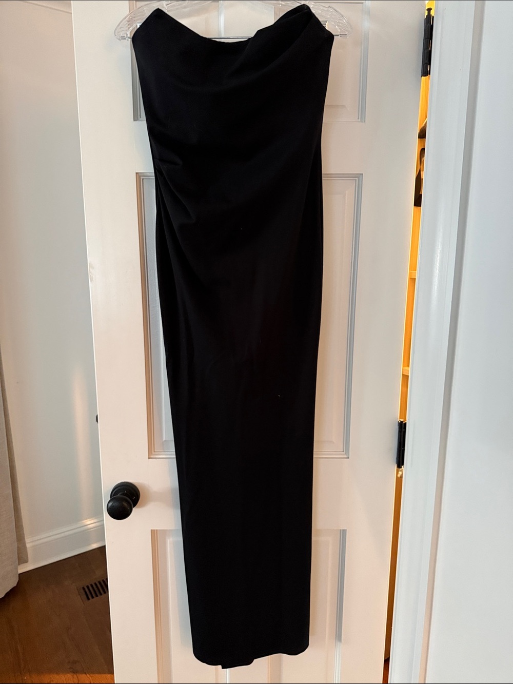 Michael Costello Strapless Black Maxi Gown